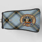 Clan Bell Wappen über Tartan Golf Head Cover Headcover (Vorderseite)