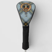Clan Bell Wappen über Tartan Golf Headcover (Vorderseite)