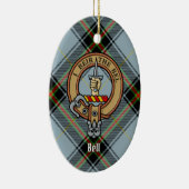 Clan Bell Wappen über Tartan Keramik Ornament (Rechts)