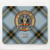 Clan Bell Wappen über Tartan Mousepad (Vorne)