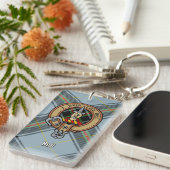 Clan Bell Wappen über Tartan Schlüsselanhänger (Vorderseite rechts)