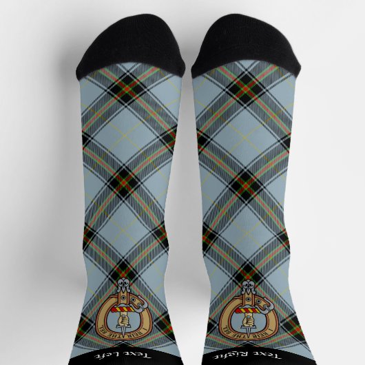Clan Bell Wappen über Tartan Socken (Oben)