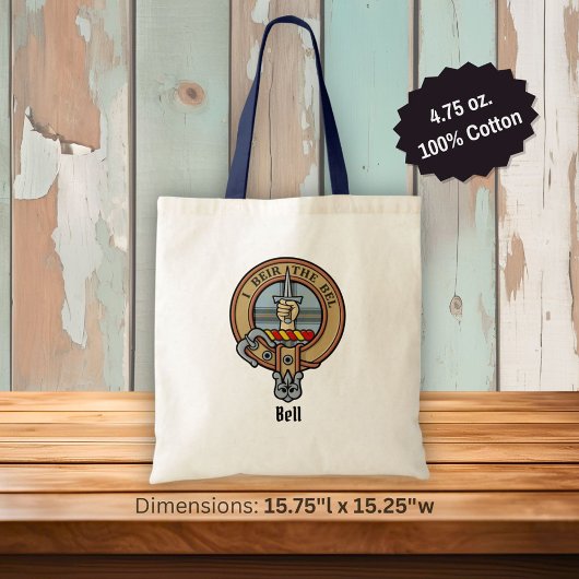 Clan Bell Wappen über Tartan Tragetasche