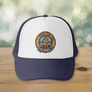 Clan Bell Wappen über Tartan Truckerkappe