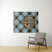 Clan Bell Wappen über Tartan Wandteppich (Beispiel (Horizontal))