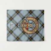 Clan Bell Wappen über Tartan Wandteppich (Vorderseite (Horizontal))