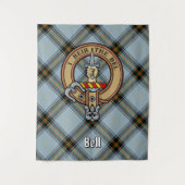 Clan Bell Wappen über Tartan Wandteppich (Vorderseite)