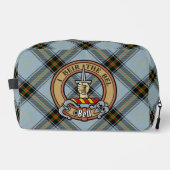 Clan Bell Wappen über Tartan Waschbeutel (Vorderseite)