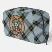 Clan Bell Wappen über Tartan Waschbeutel (Rechte Ecke)