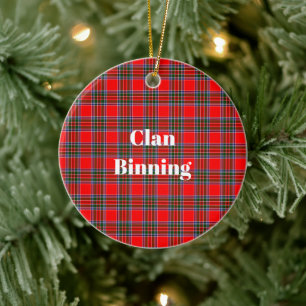 Clan Binning Tartan Keramik Ornament