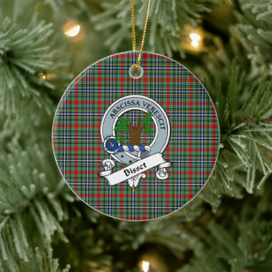 Clan Bisset Abzeichen Tartan Kariert Keramik Ornament