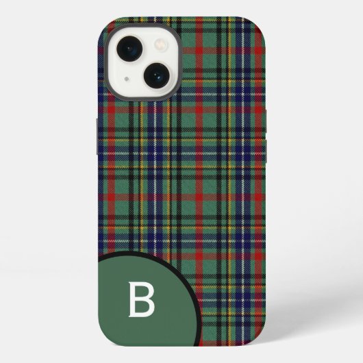 Clan Bisset Kariert Mit Monogramm iPhone Hülle (Rückseite)
