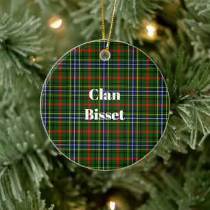 Clan Bisset Pattern Tartan Keramik Ornament