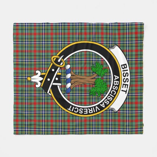 Clan Bisset Tartan Kariert Fleecedecke (Vorderseite (Horizontal))