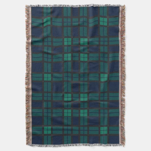Clan Black Watch Tartan Kariert Blue Green Karo Decke (Vorderseite Vertikal)