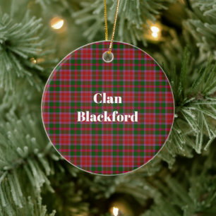Clan Blackford Tartan Keramik Ornament