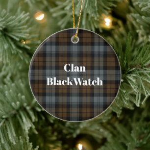Clan BlackWatch gewitterter Tartan Keramik Ornament