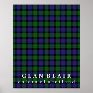 Clan Blair Colors of Scotland Tartan Poster