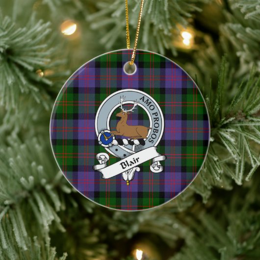 Clan Blair Modernes Abzeichen Tartan Kariert Keramik Ornament (Baum)