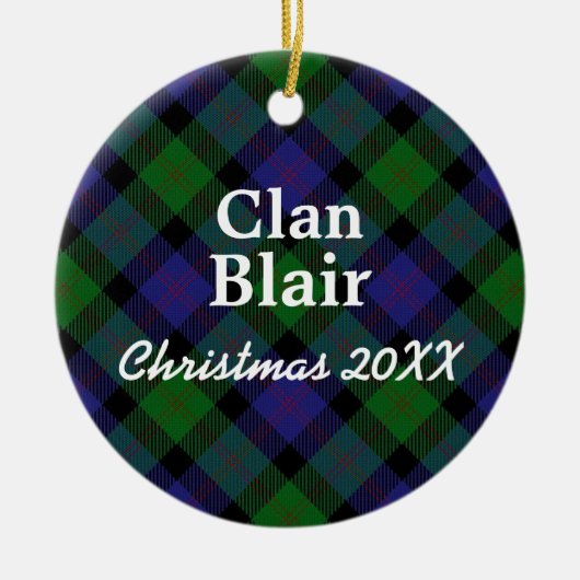Clan Blair Scottish Tartan Keramik Ornament (Vorne)