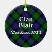 Clan Blair Scottish Tartan Keramik Ornament (Hinten)
