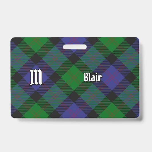 Clan Blair Tartan Abzeichen Ausweis (Front)