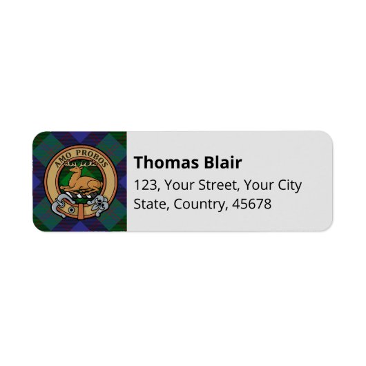 Clan Blair Tartan Label (Vorne)