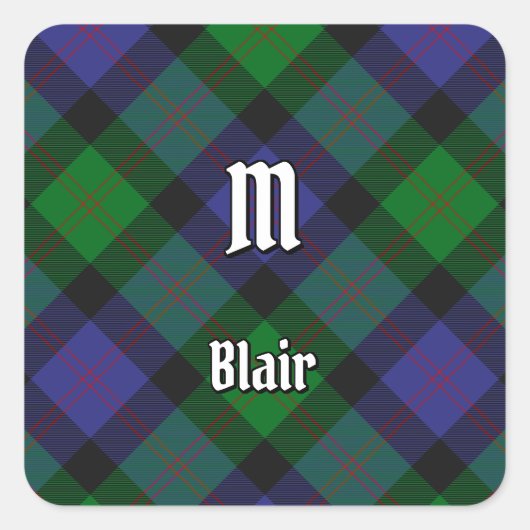 Clan Blair Tartan Square Sticker (Vorderseite)
