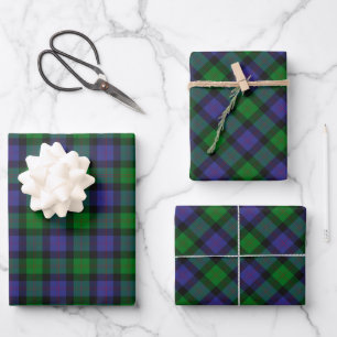 Clan Blair Tartan Wrapping Paper Sheets Geschenkpapier Set