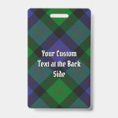 Clan Blair Wappen über Tartan Ausweis (Back)