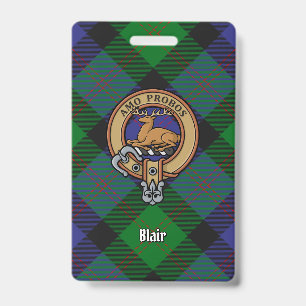 Clan Blair-Wappen über Tartan Ausweis