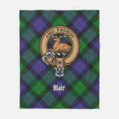 Clan Blair Wappen über Tartan Fleecedecke (Vorderseite)