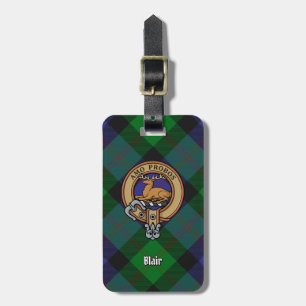 Clan Blair Wappen über Tartan Gepäckanhänger