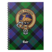 Clan Blair Wappen über Tartan Notizblock (Vorderseite)