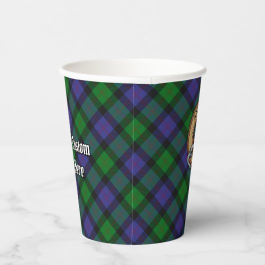 Clan Blair Wappen über Tartan Paper Cups Pappbecher (Rechts)