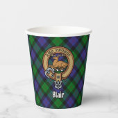 Clan Blair Wappen über Tartan Paper Cups Pappbecher (Vorderseite)