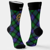 Clan Blair Wappen über Tartan Socken (Gewinkelt)