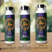 Clan Blair Wappen über Tartan Thermobecher