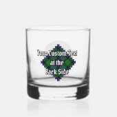 Clan Blair Wappen über Tartan Whiskyglas (Rückseite)