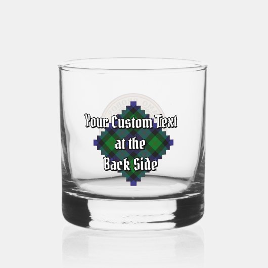 Clan Blair Wappen über Tartan Whiskyglas (Rückseite)
