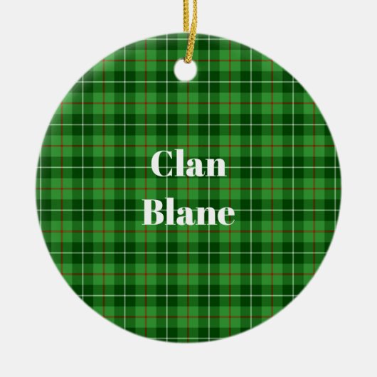 Clan Blane Tartan Keramik Ornament (Vorne)