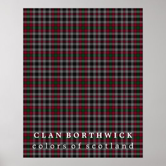 Clan Borthwick Colors of Scotland Tartan Poster (Vorne)