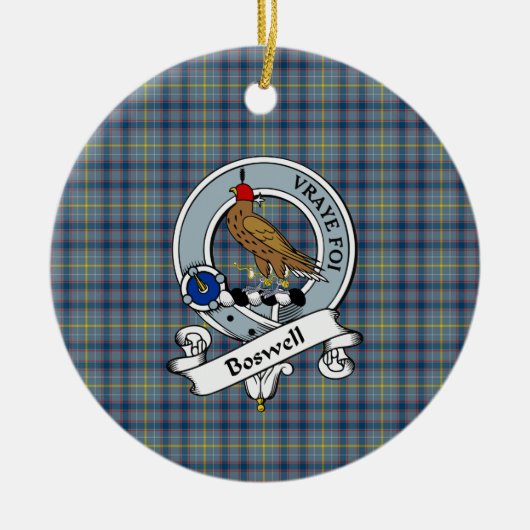 Clan Boswell Abzeichen Tartan Kariert Keramik Ornament (Vorne)