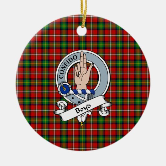 Clan Boyd Abzeichen Tartan Kariert Keramik Ornament (Vorne)