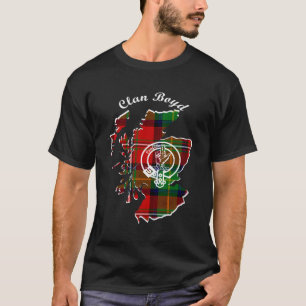 Clan Boyd Nachname Nachname Scottish Tartan Map Cr T-Shirt