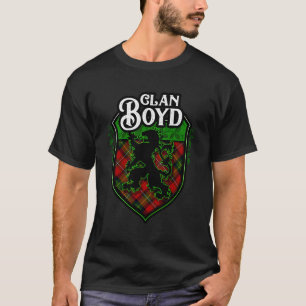 Clan Boyd Surname Scottish Tartan Lion Rampant Cre T-Shirt