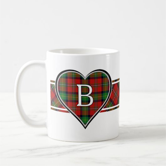 Clan Boyd Tartan Heart Kaffeetasse (Links)