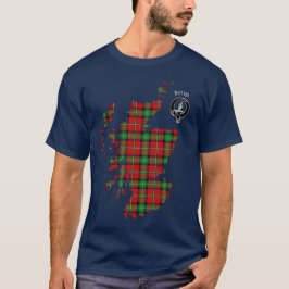 Clan Boyd Tartan Karte und Wappen T - Shirt