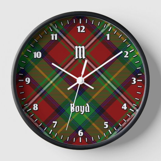 Clan Boyd Tartan Uhr (Vorderseite)