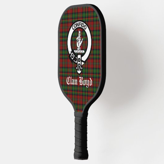 Clan Boyd Wappen Abzeichen & Tartan Custom Pickleball Schläger (Links)